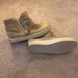 Golden-Shinmered Tennis Shoes